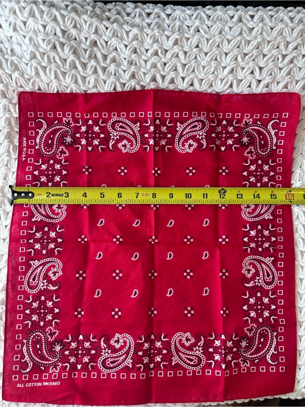 Vintage USA Red Paisley Bandana All Cotton RN 13960 Western Paris Accessories